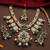 Gold plated kundan green stones necklace set