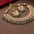 Gold plated kundan green stones necklace set