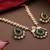gold plated kundan green stones necklace set