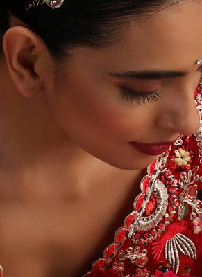 Gold plated kundan pink stones sheesh pool 1