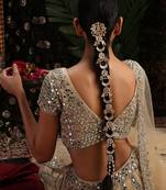 Gold plated kundan hair braid pin