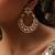 Gold plated kundan green stones chandbali earrings