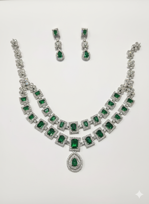 Green american diamonds necklaces 4