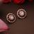 Gold plated kundan red stone stud earrings