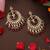 Gold plated kundan red stone chandbali earrings