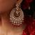 Gold plated kundan red stone chandbali earrings
