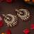 Gold plated kundan red stone chandbali earrings