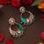 Gold plated kundan green stone chandbali earrings