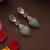 Gold plated kundan Turquoise stones danglers earrings