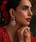 gold plated kundan dangler earrings
