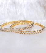  Tiny Round Shape Cz Stones Studded Kada Glittering Bangle Pair