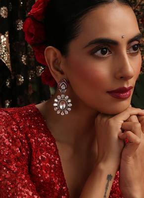gold plated kundan dangler earrings 5