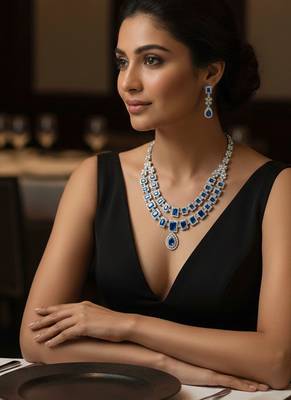 Blue american diamonds necklaces 1