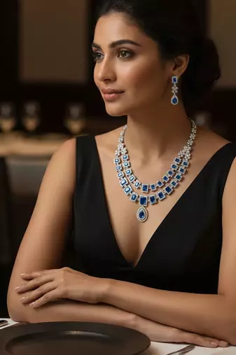 Blue american diamonds necklaces