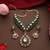 Gold plated kundan green stones necklace set
