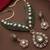 Gold plated kundan green stones necklace set