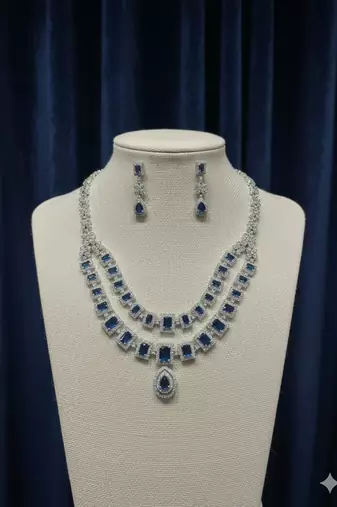 Blue american diamonds necklaces