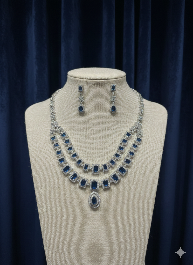 Blue american diamonds necklaces