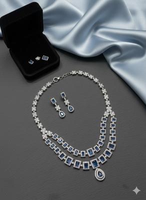 Blue american diamonds necklaces 3