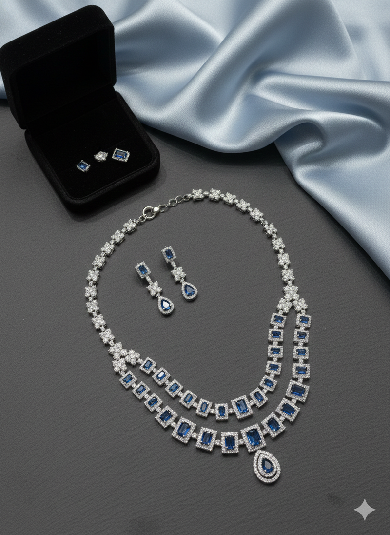 Blue american diamonds necklaces