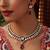 gold plated kundan red stones necklace set