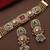 Gold plated kundan red stones choker necklace set