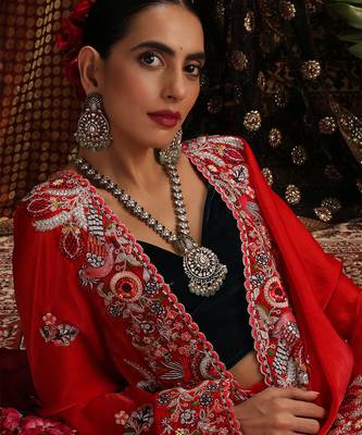 Gold plated kundan green stones necklace set 5