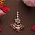 gold plated kundan red stone maang tikka