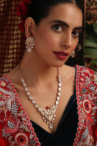 gold plated kundan necklace set