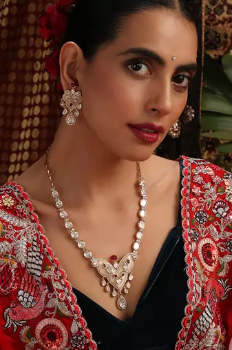 gold plated kundan necklace set