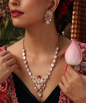 gold plated kundan necklace set 3