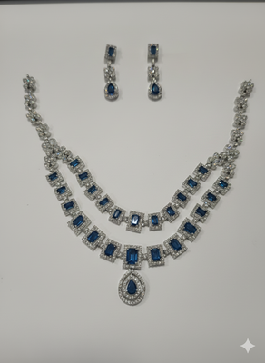 Blue american diamonds necklaces 4