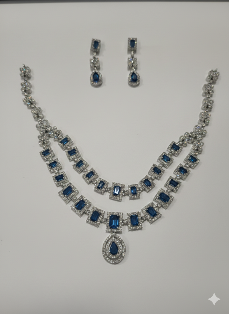 Blue american diamonds necklaces