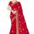designer red zari embroidery work moss silk blend saree