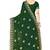 designer bottle green zari embroidery work moss silk blend saree