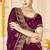 designer wine zari embroidery work moss silk blend saree