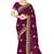 designer wine zari embroidery work moss silk blend saree