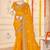 designer mustard zari embroidery work moss silk blend saree