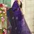 indian purple zarkan handwork satin silk blend saree