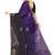 indian purple zarkan handwork satin silk blend saree