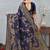 designer navy blue zari weaving tassel pallu work silk blend saree