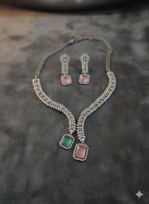Multicolor american diamonds necklaces 1