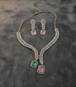 Multicolor american diamonds necklaces