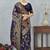 designer navy blue zari weaving tassel pallu work silk blend saree
