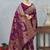 designer wine zari weaving tassel pallu work silk blend saree