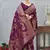 designer wine zari weaving tassel pallu work silk blend saree