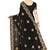designer black heavy zari embroidery silk blend party wear saree