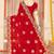 designer red heavy zari embroidery silk blend party wear saree