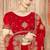 designer red heavy zari embroidery silk blend party wear saree
