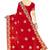 designer red heavy zari embroidery silk blend party wear saree